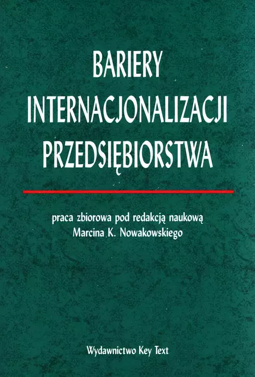 Bariery internacjonalizacji przedsiębiorstwa - Książki