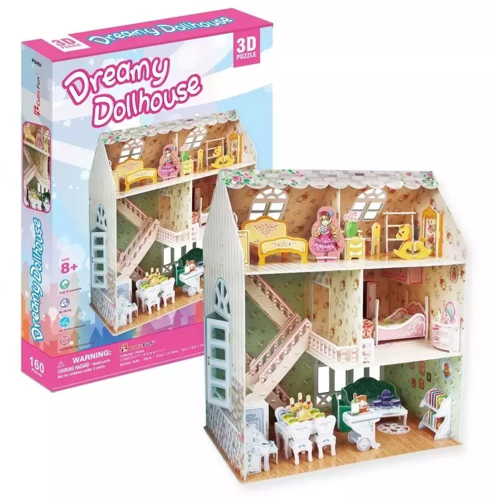 Puzzle 3D 160 elementów. Domek dla lalek - Puzzle