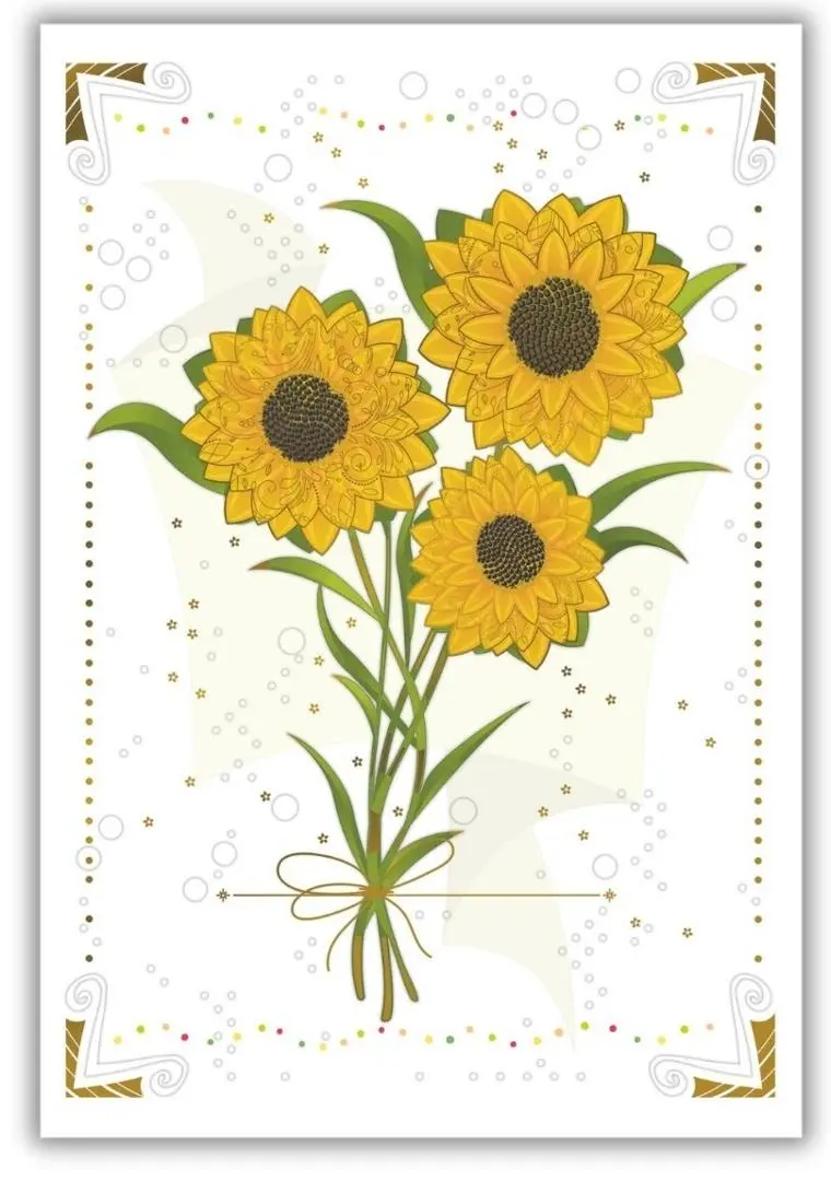 Karnet 12x18cm + koperta Słoneczniki - Papiernicze i szkolne