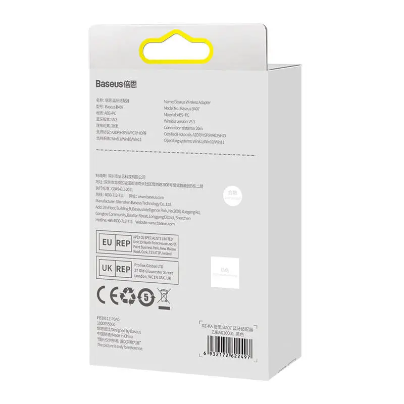 Adapter Bluetooth BASEUS BA07 USB-A BT 5.3 (czarny) - Elektronika i akcesoria