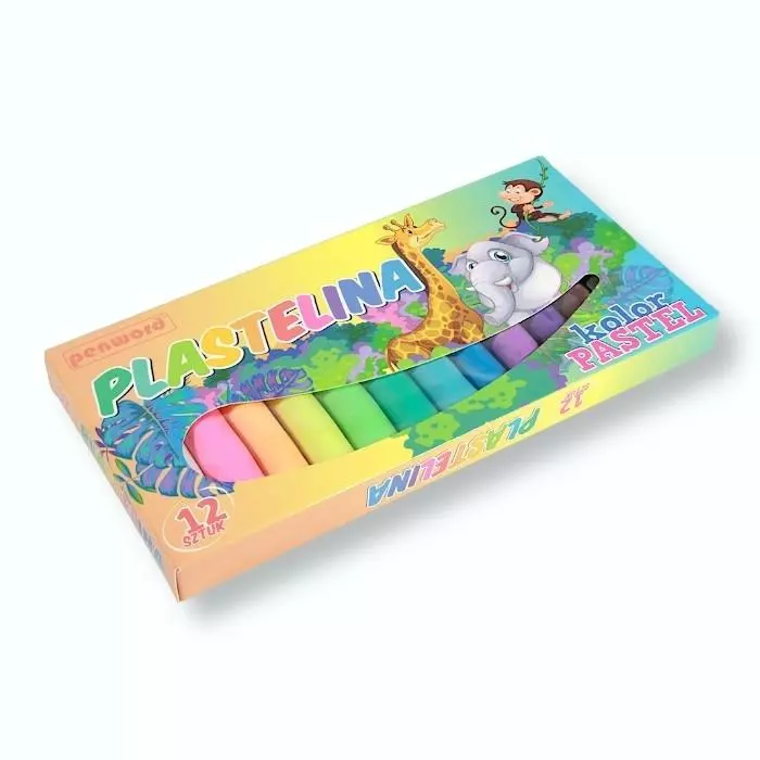 Plastelina 12 kolorów pastel - Papiernicze i szkolne