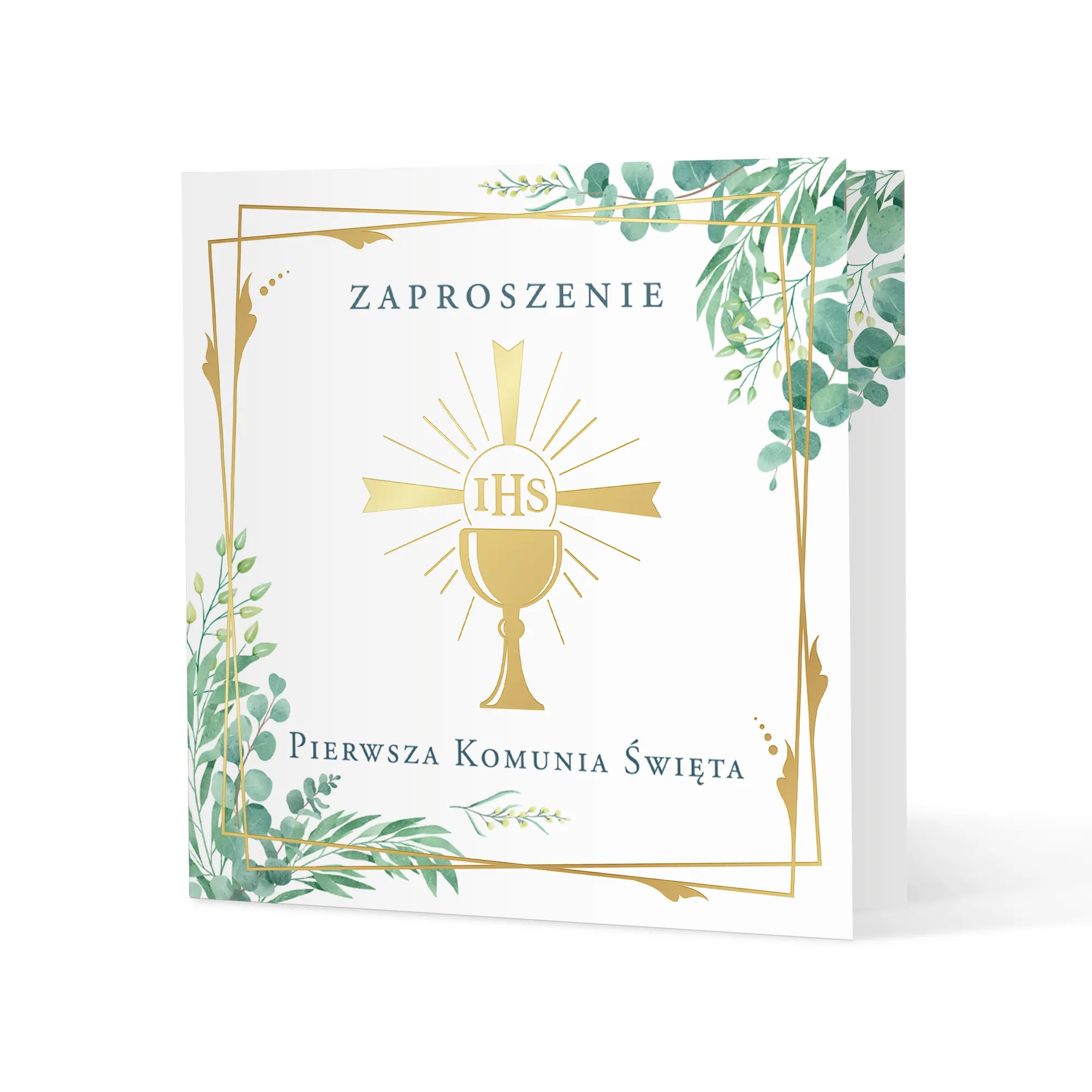 Zaproszenie na komunię Kielich IHS 10szt. - Impreza