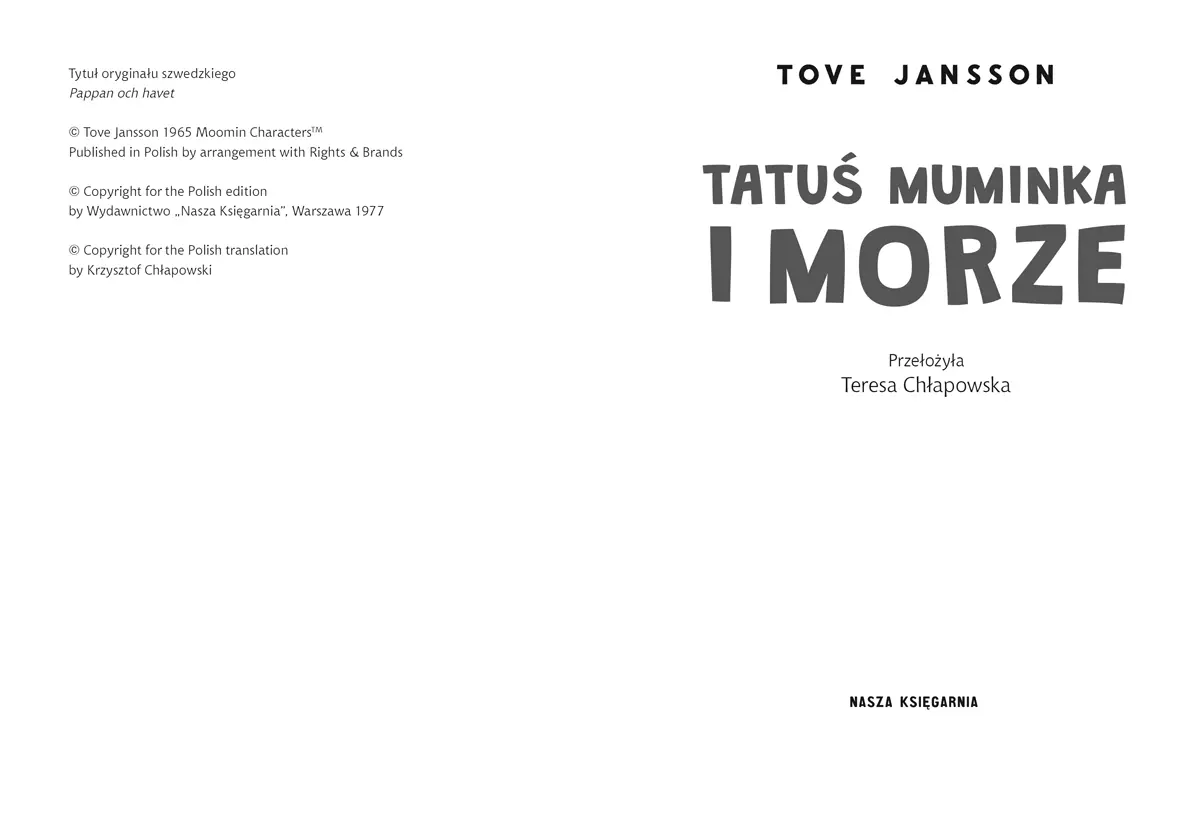 Tatuś Muminka i morze - Książki