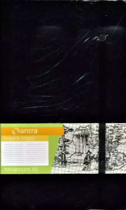Notes A5 Kropki Romantyzm Czarny ANTRA - Papiernicze i szkolne
