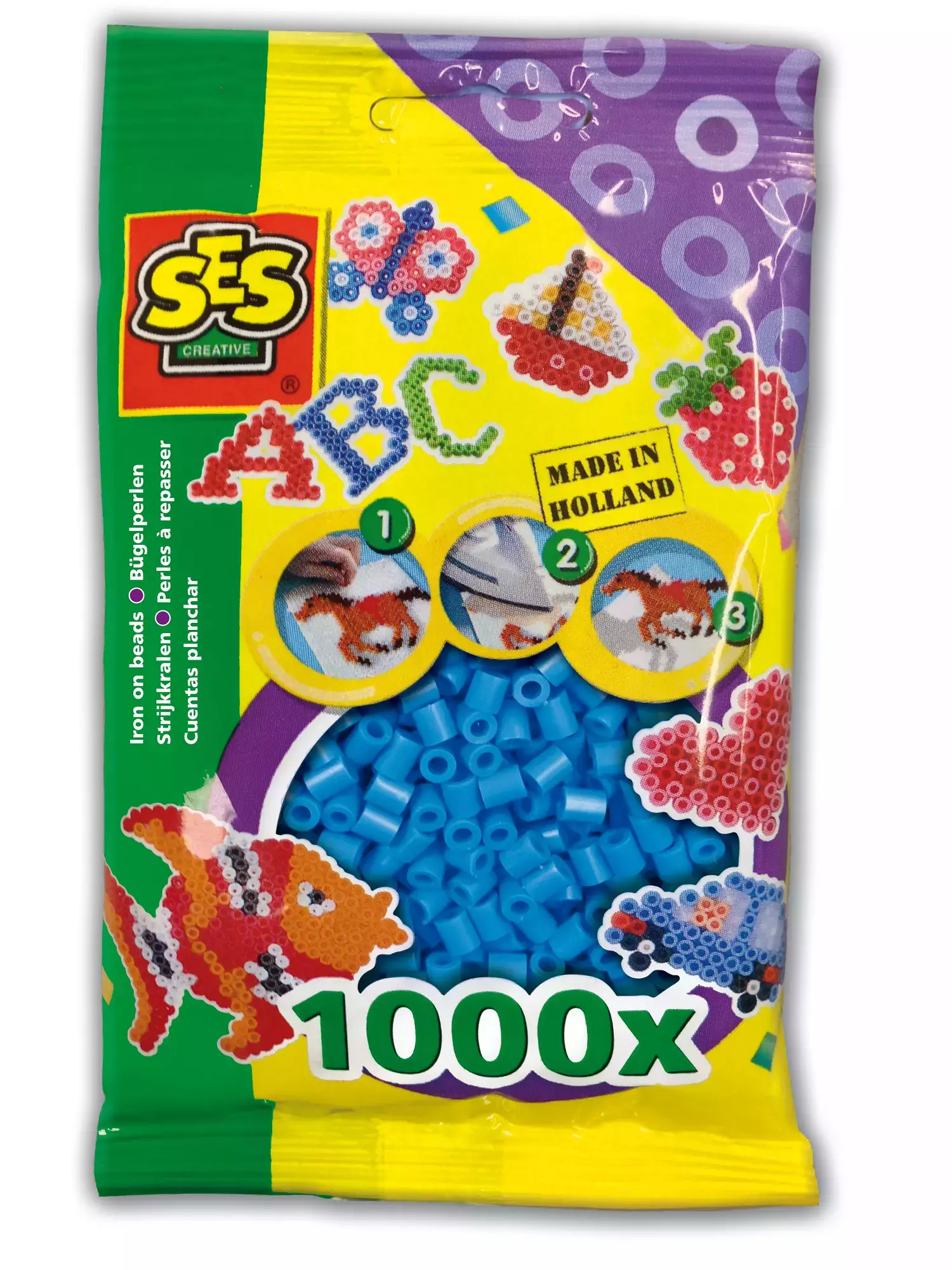 Koraliki do prasowanek niebieskie 1000 szt. - Zabawki