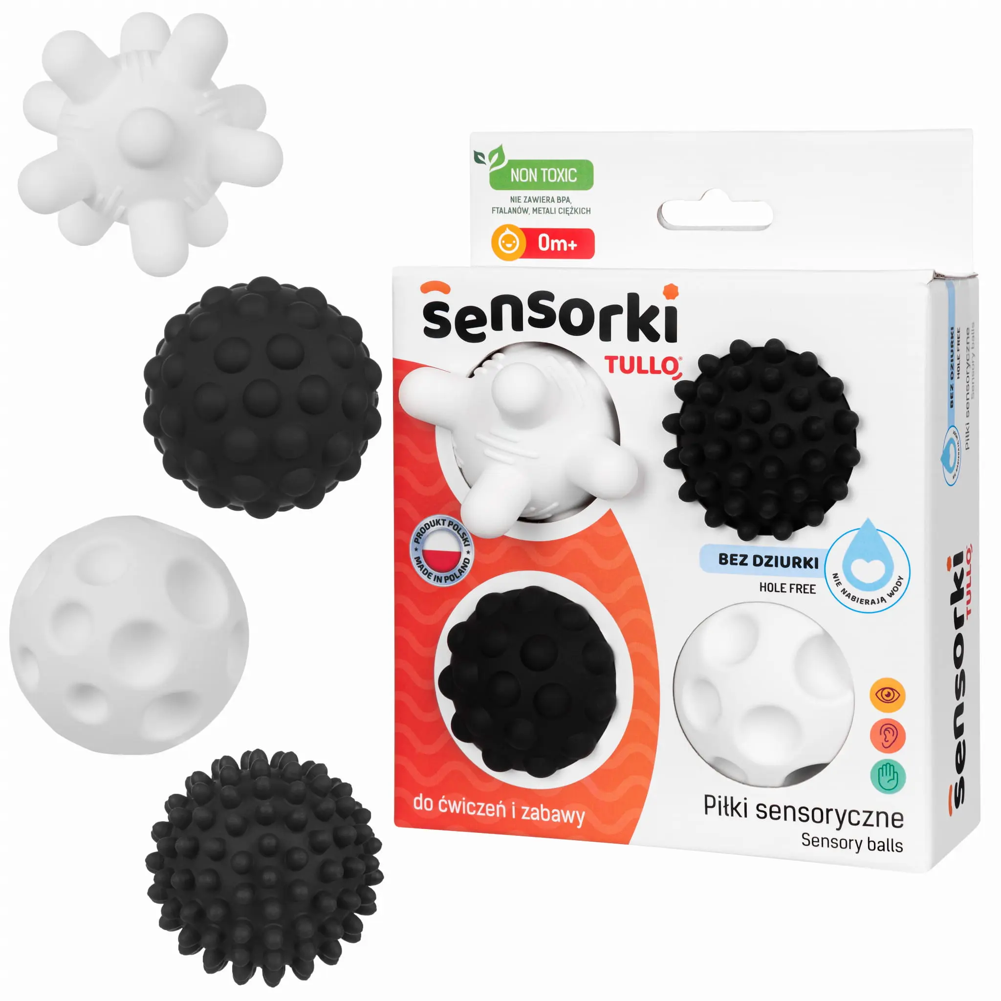 Piłki sensoryczne bez dziurki (4 sztuki) - Zabawki