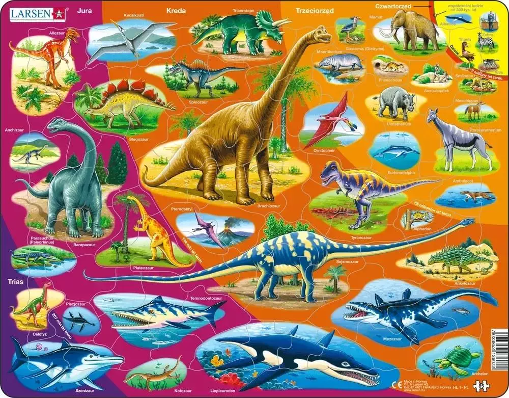 Układanka Historia natury Od Triasu do teraz PL - Puzzle