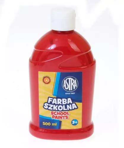 Farba szkolna 500 ml, ciemnoczerwona - Papiernicze i szkolne