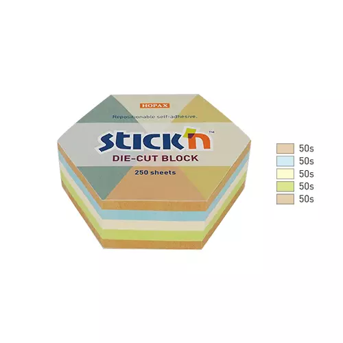 Notes samoprzylepna Szesciokat 61x70/250k 5kol Fol - Papiernicze i szkolne