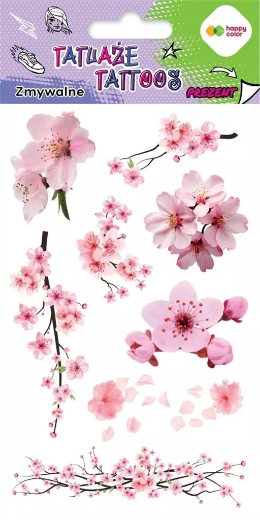Tatua?e zmywalne Sakura HAPPY COLOR - Książki