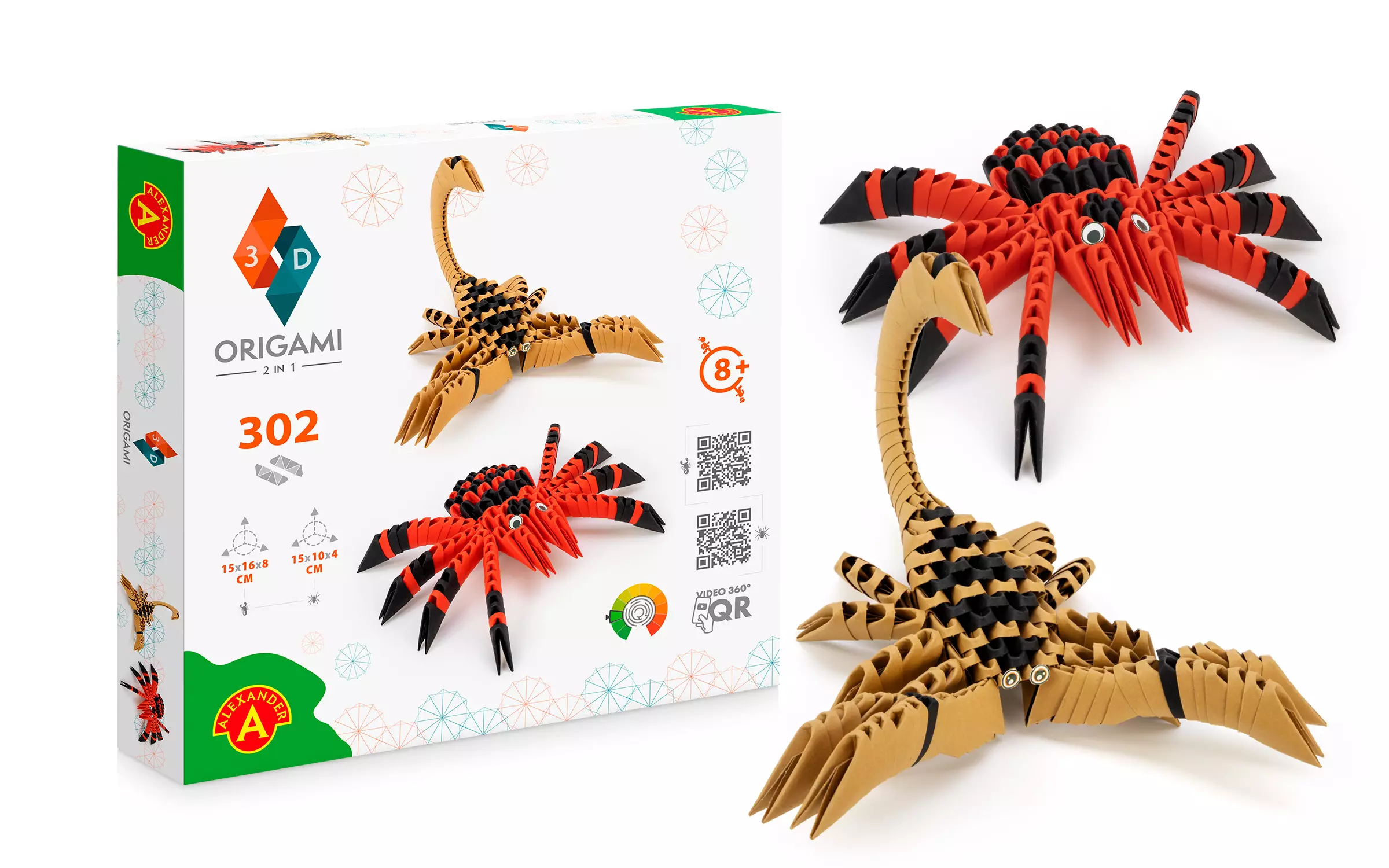 Origami 3D. Pająk, skorpion (304 elementy) - Zabawki