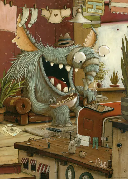 Puzzle 1000 elementów. Zozoville. Dzień prania - Puzzle