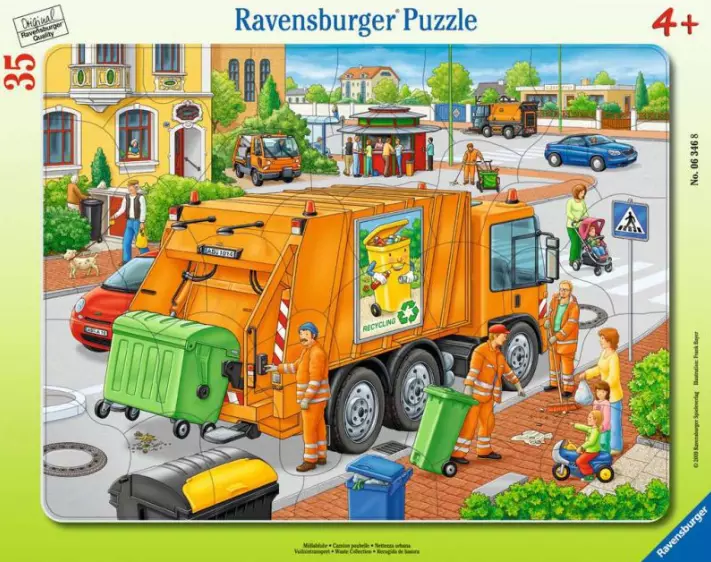 Puzzle ramkowe 35 elementów. Śmieciarka - Puzzle