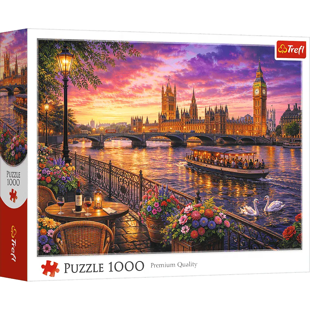 Puzzle 1000 elementów. Wieczór nad Tamizą, Londyn - Puzzle