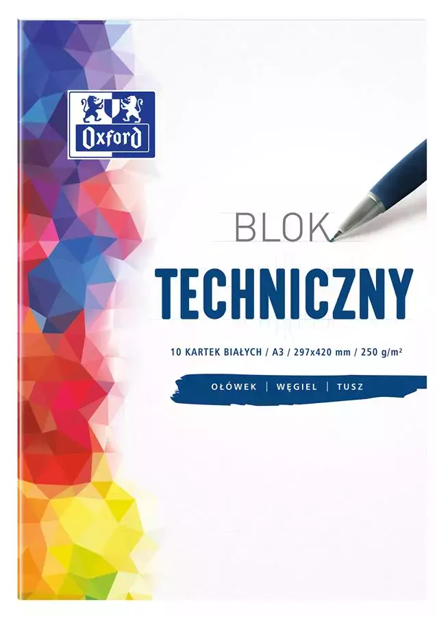 Blok techniczny Oxford A3 10k 250g Biały, cena za 1 szt - Papiernicze i szkolne