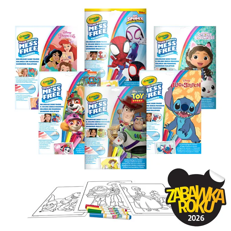 Crayola Kolorowanka dla dzieci i 4 niebrudzące magiczne flamastry Color Wonder Mess Free Psi Patrol 3+ - Książki