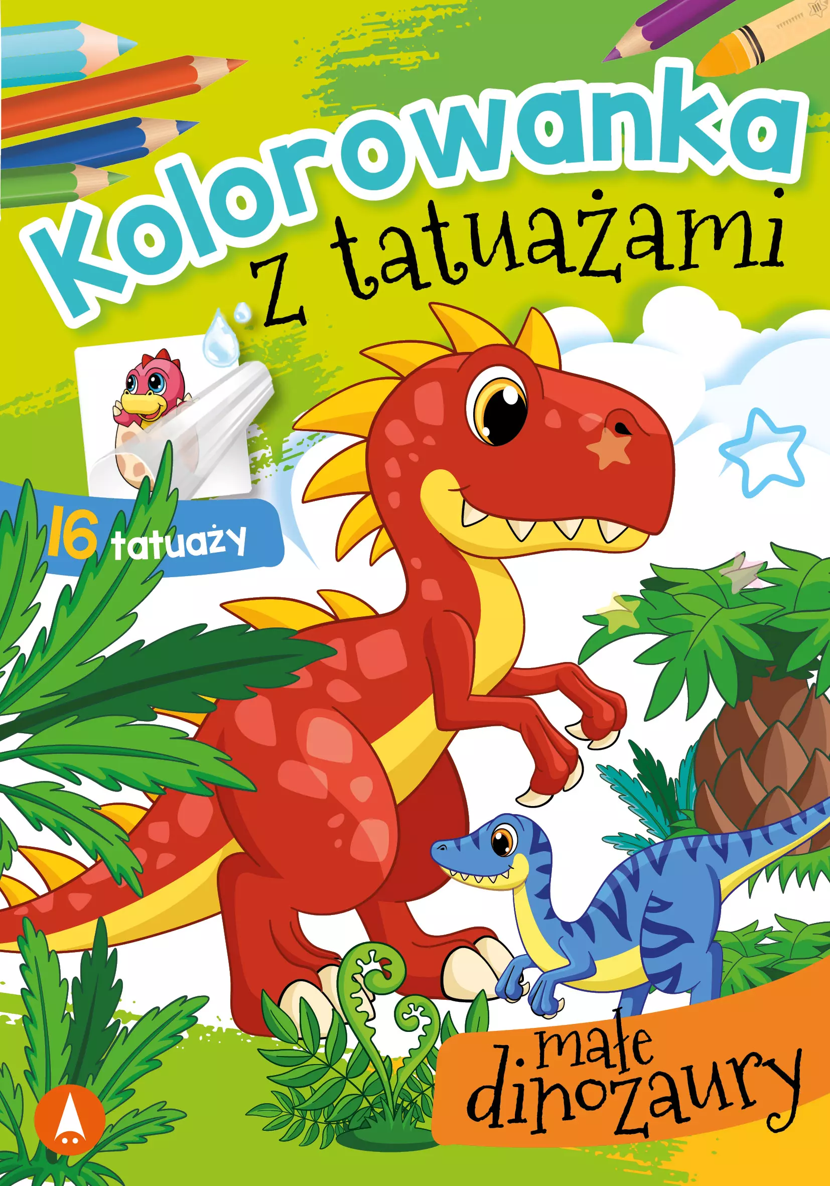 Kolorowanka z tatuażami. Małe dinozaury - Książki