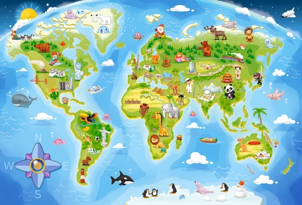 Puzzle maxi 40 elementów. Mapa świata - Puzzle