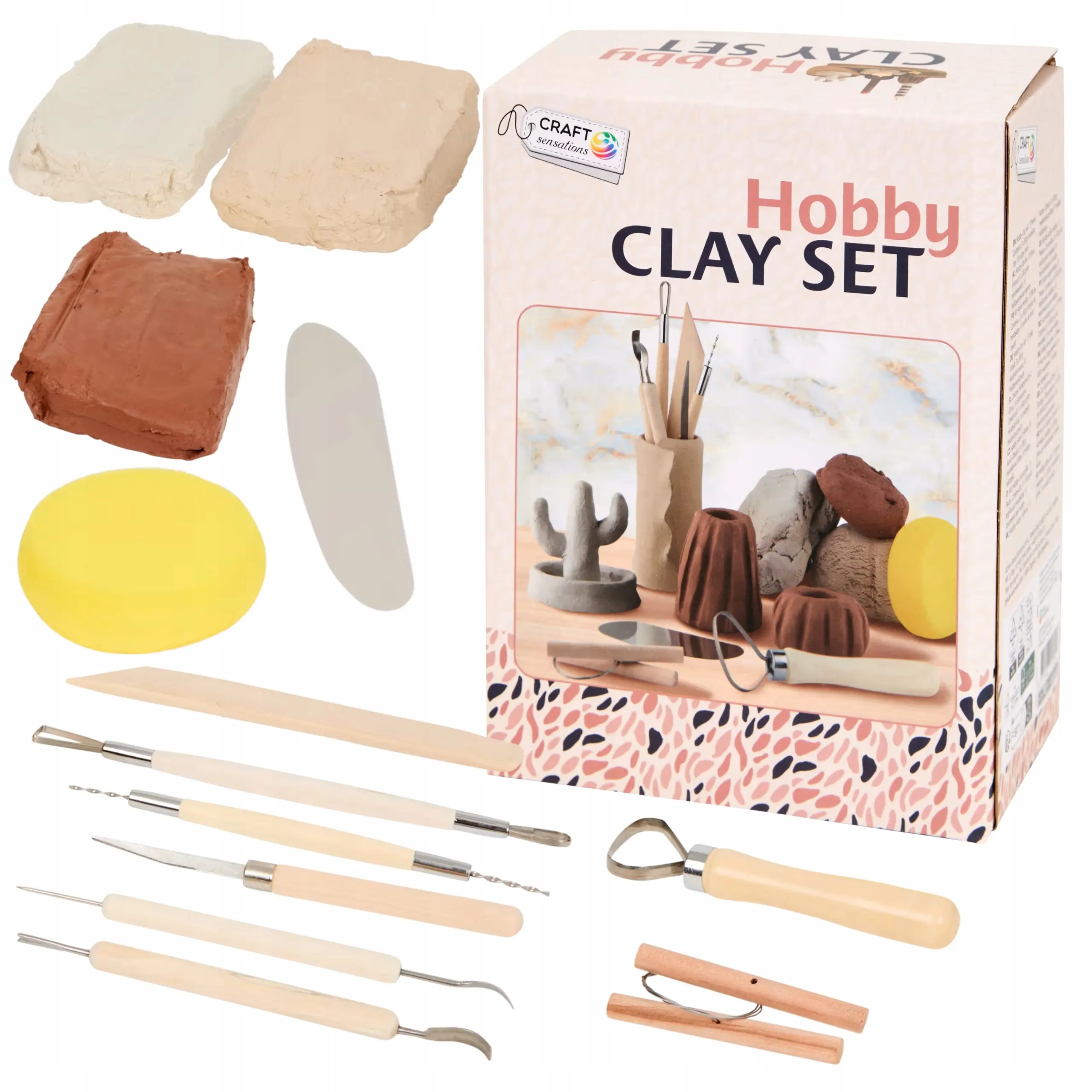 Craft Sensation Zestaw Hobbystyczny Z Gliny 3X500G +Akcesoria CR9055A - Papiernicze i szkolne
