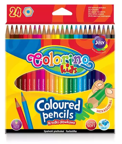 Kredki ołówkowe Colorino, heksagonalne. Kids (24 sztuki) - Papiernicze i szkolne