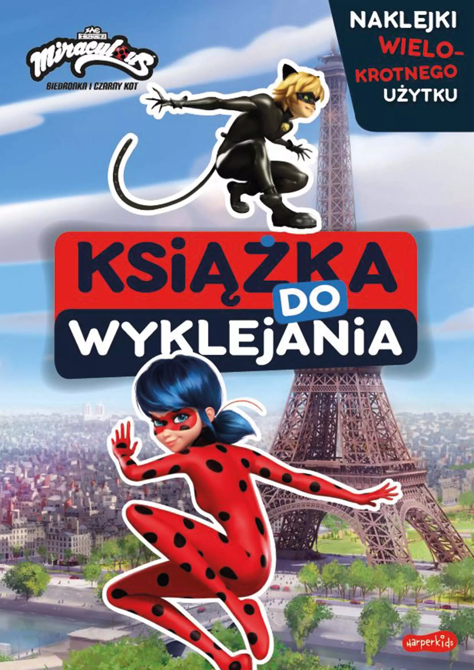 Miraculous: Biedronka i Czarny Kot. Książka do wyklejania - Książki