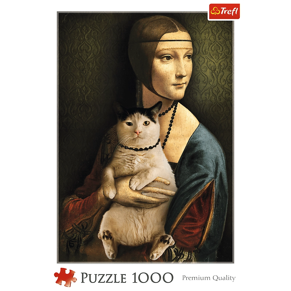 Puzzle 1000 elementów. Dama z kotem - Puzzle