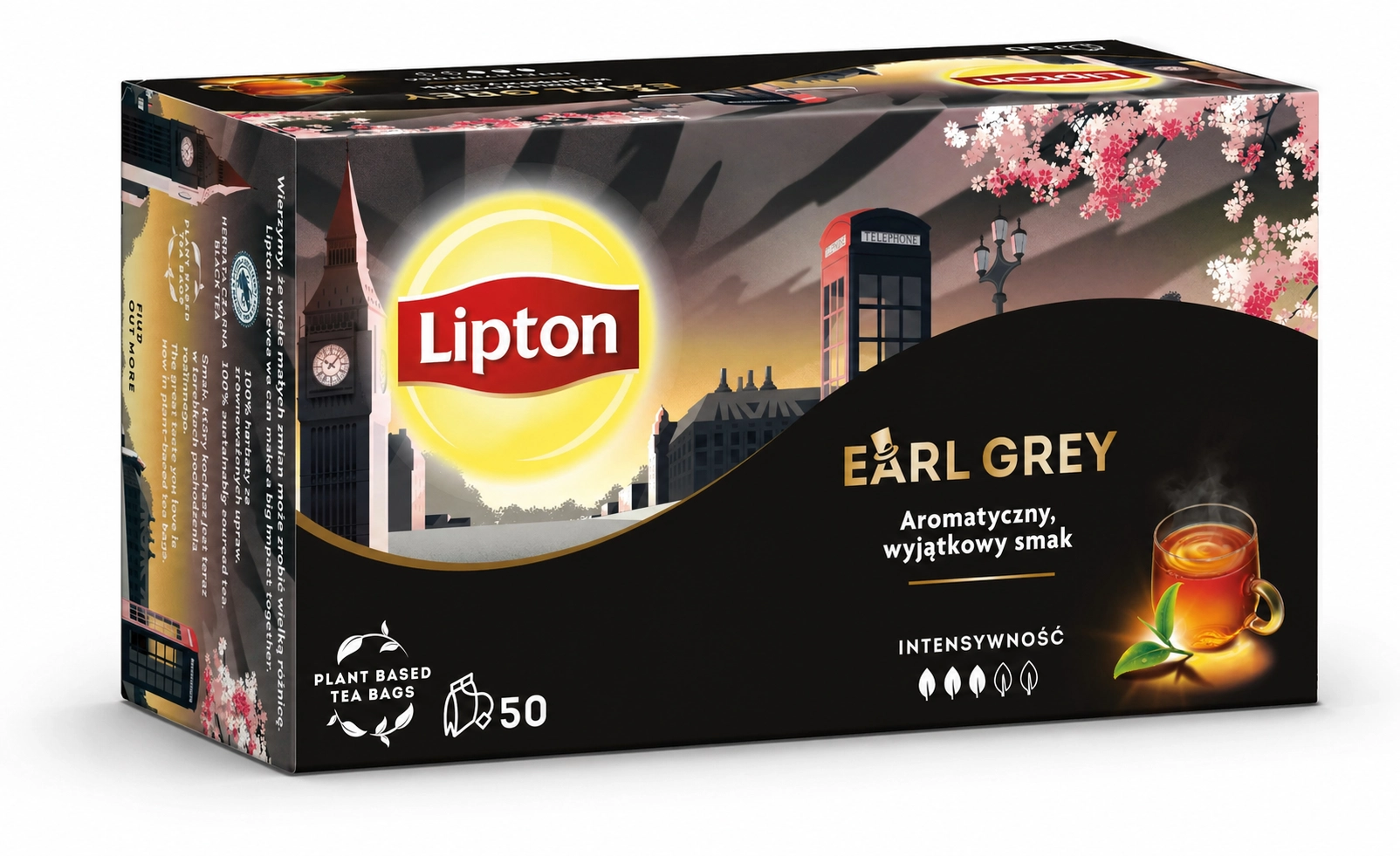 Herbata czarna Lipton Earl Grey, 75 g (50 torebek) - Papiernicze i szkolne