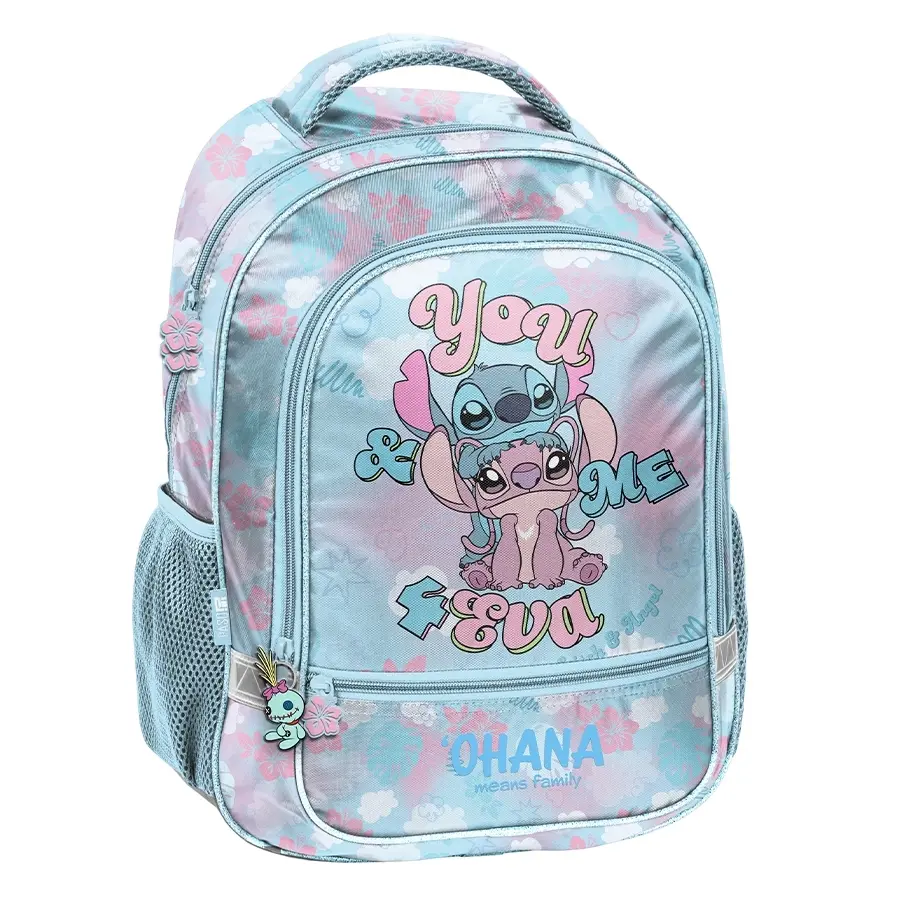Plecak dwukomorowy szkolny - Stitch & Angel Ohana - Papiernicze i szkolne