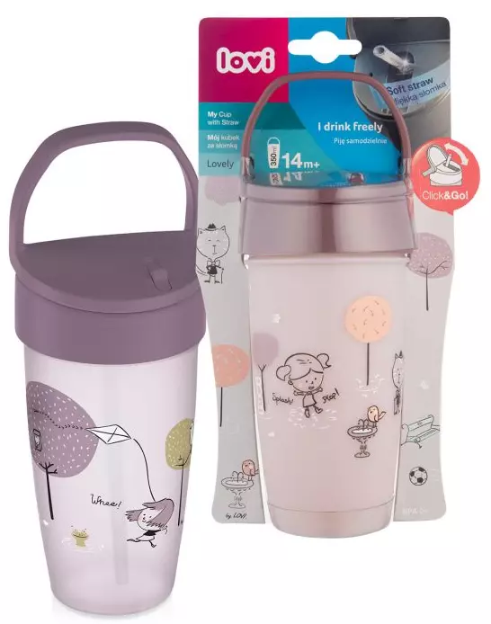 Kubek ze słomką Active Lovely Girl, 350 ml - Mama i dziecko