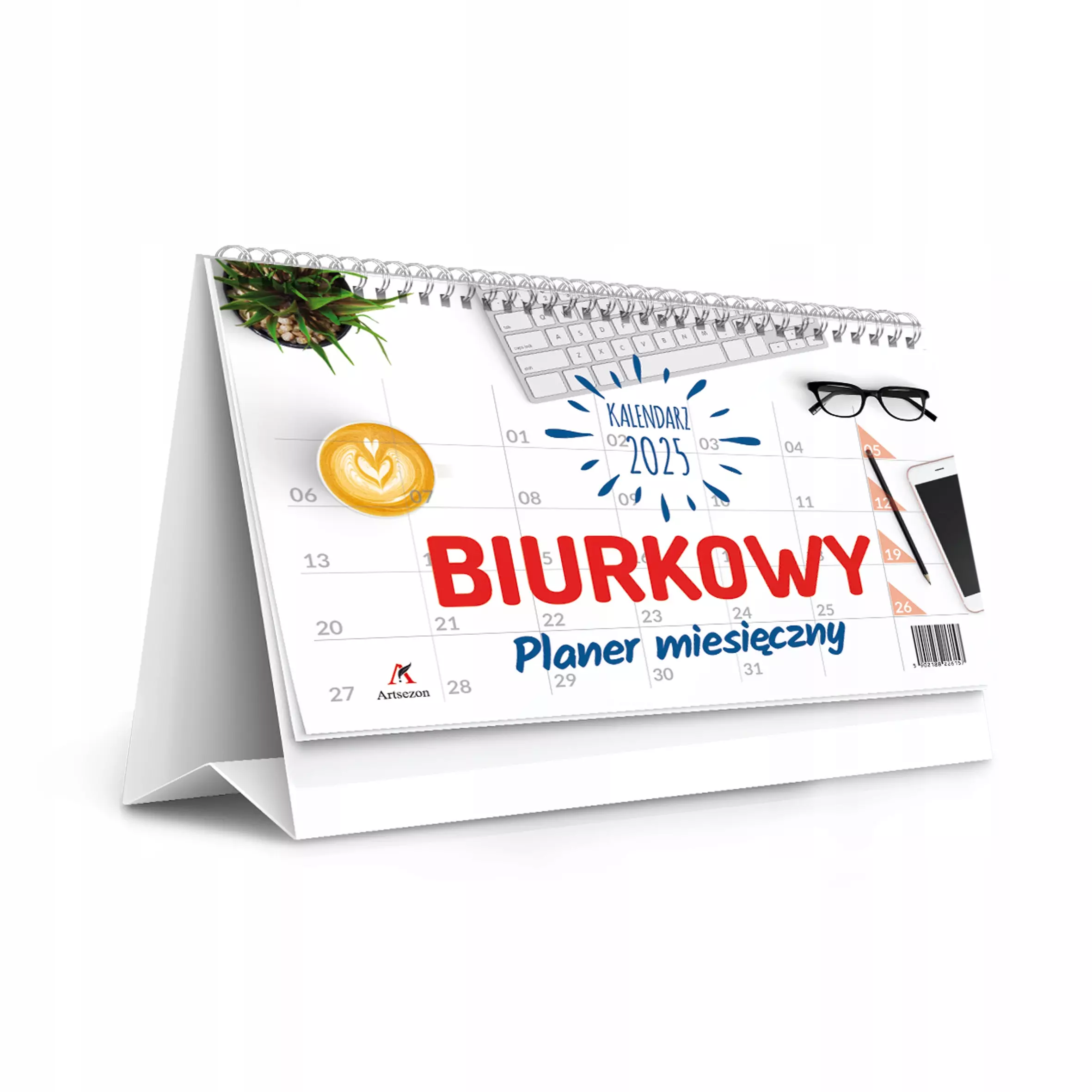 Kalendarz 2026 biurkowy planer stojący 24x15cm - Książki