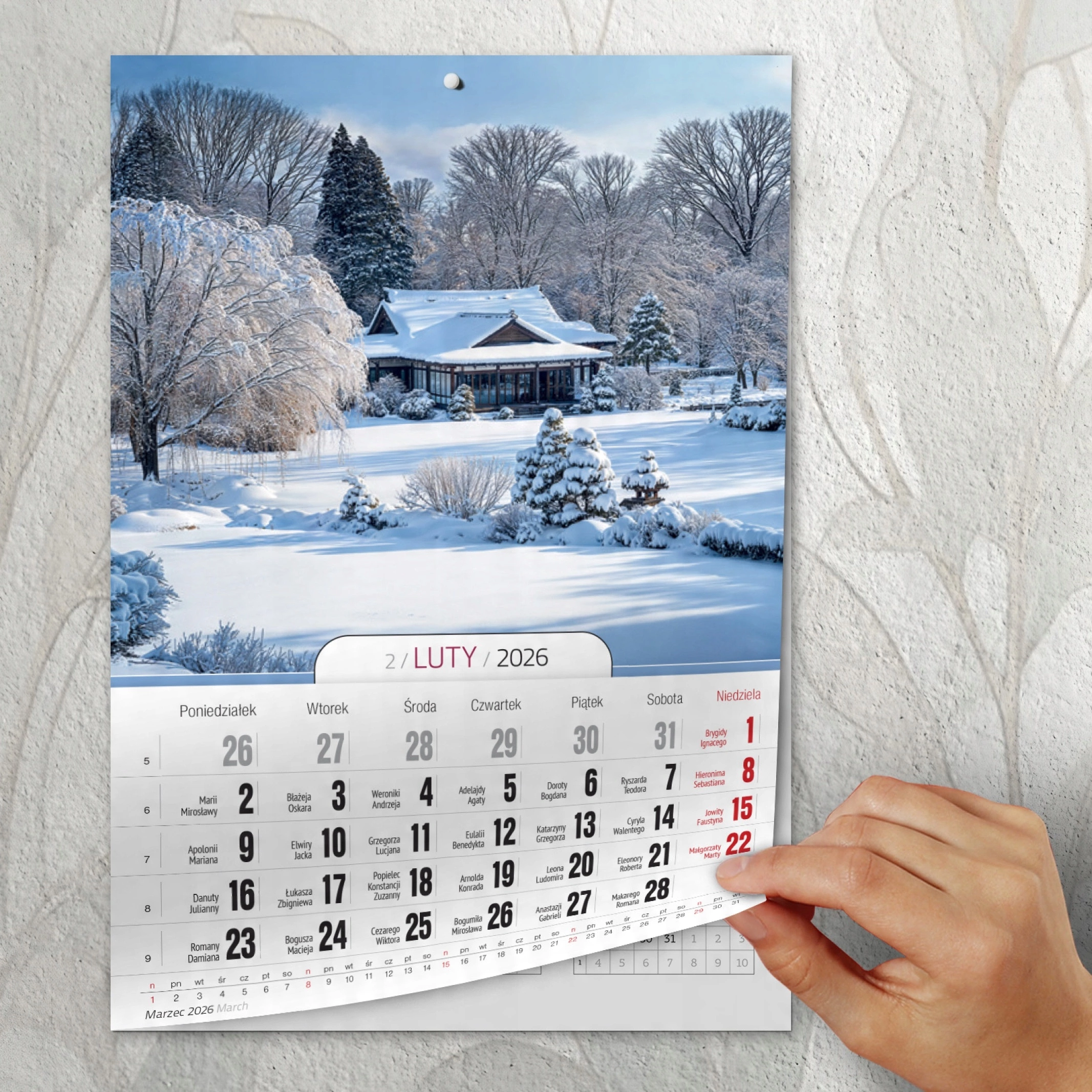 KALENDARZ ŚCIENNY A4 OGRODY 2026 Wieloplanszowy Miesięczny - Książki