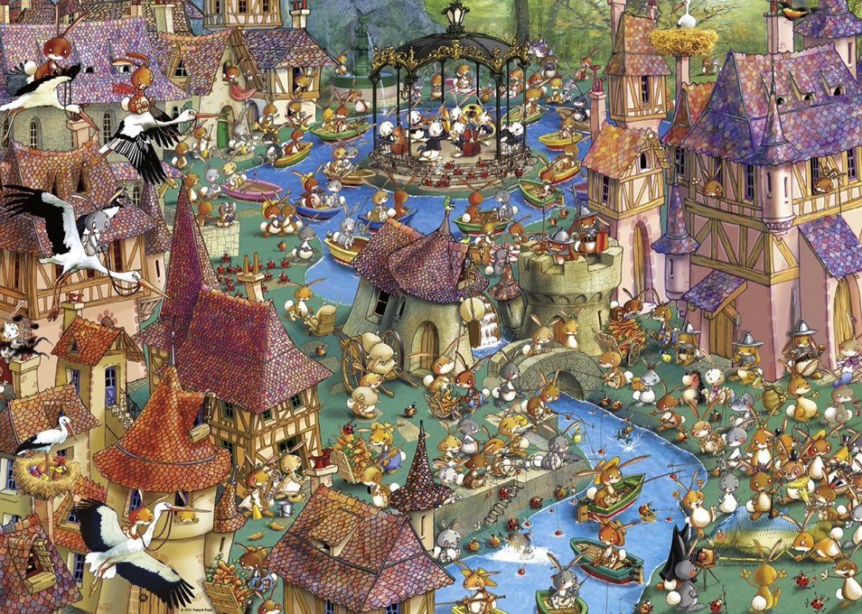 Puzzle 1000 elementów. Bunnytown, Ruyer - Puzzle