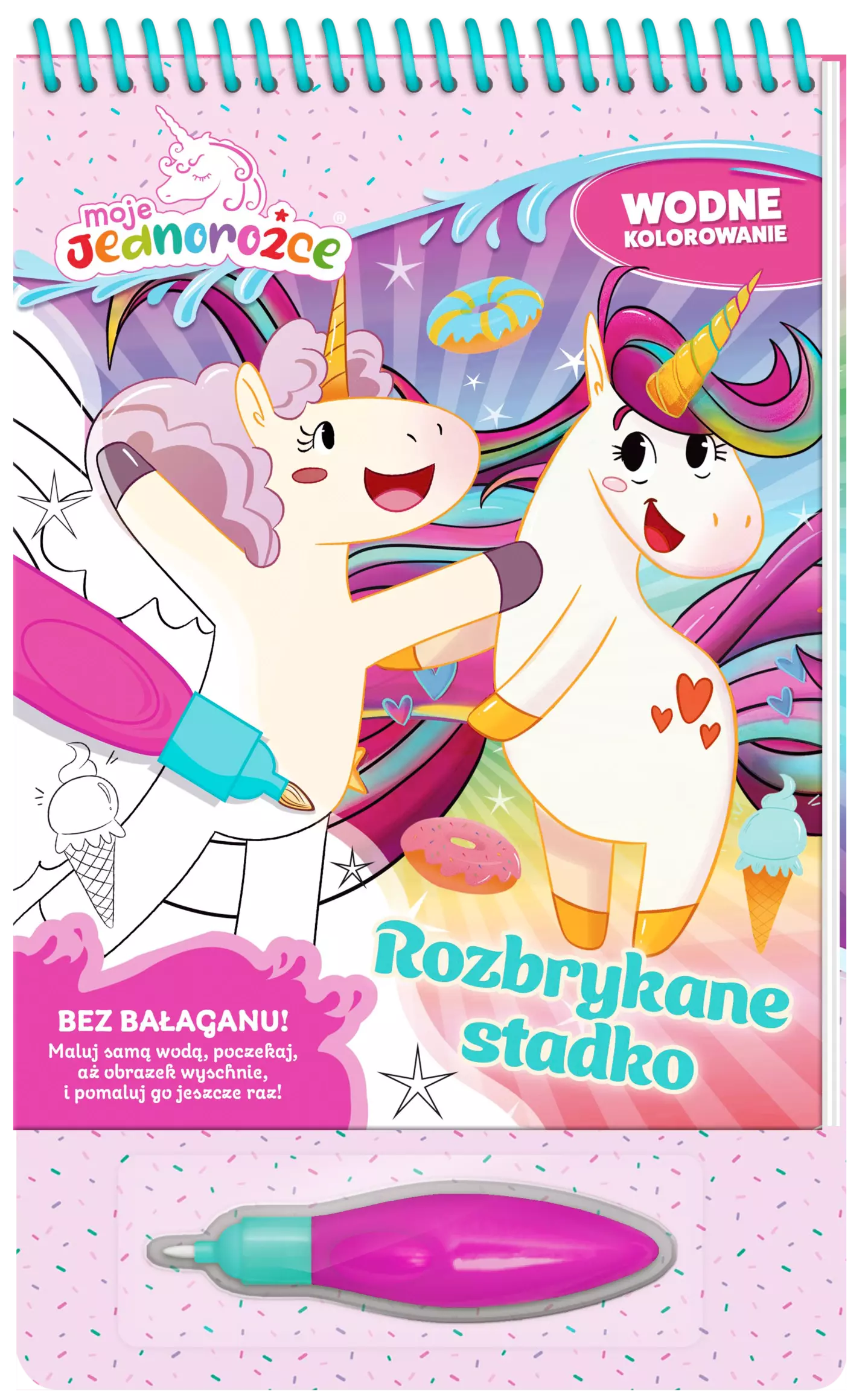 Rozbrykane stadko. Moje Jednorożce. Wodne kolorowanie - Książki