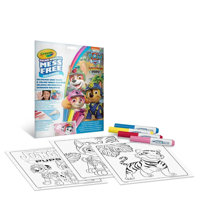 Crayola Kolorowanka dla dzieci i 4 niebrudzące magiczne flamastry Color Wonder Mess Free Psi Patrol 3+ - Książki