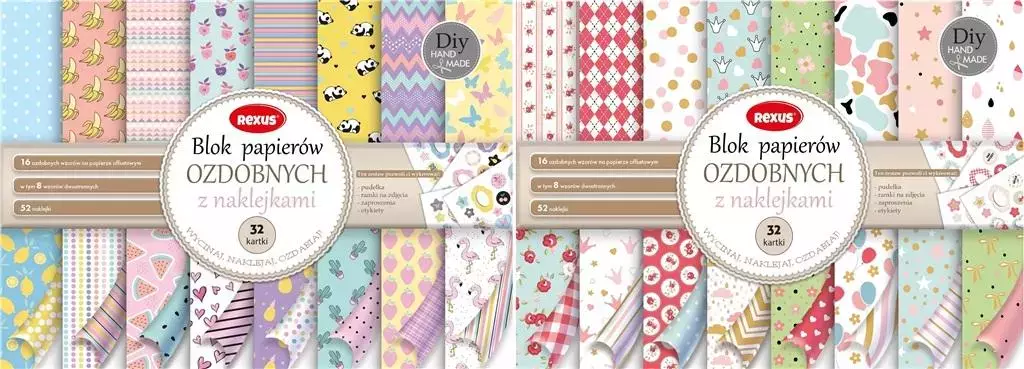 Blok papierów ozdobnych A4/32K do scrapbookingu - Papiernicze i szkolne