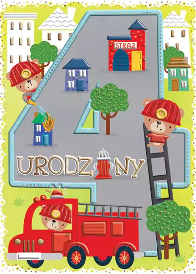 Karnet urodzinowy B6, Straż pożarna - Papiernicze i szkolne