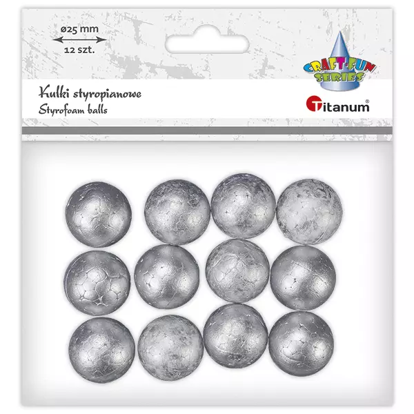 Kulki styropianowe 25mm 12szt srebrne - Książki