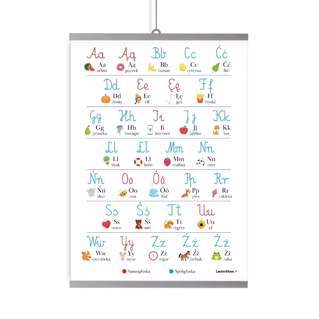 Plakat edukacyjny - alfabet litery polskie B2 - Książki