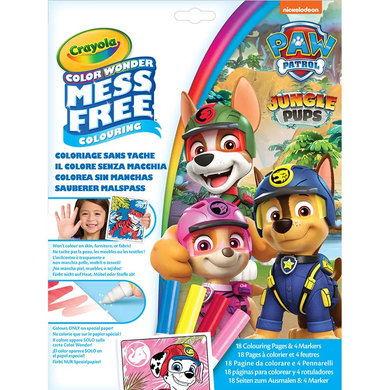 Crayola Kolorowanka dla dzieci i 4 niebrudzące magiczne flamastry Color Wonder Mess Free Psi Patrol 3+ - Książki