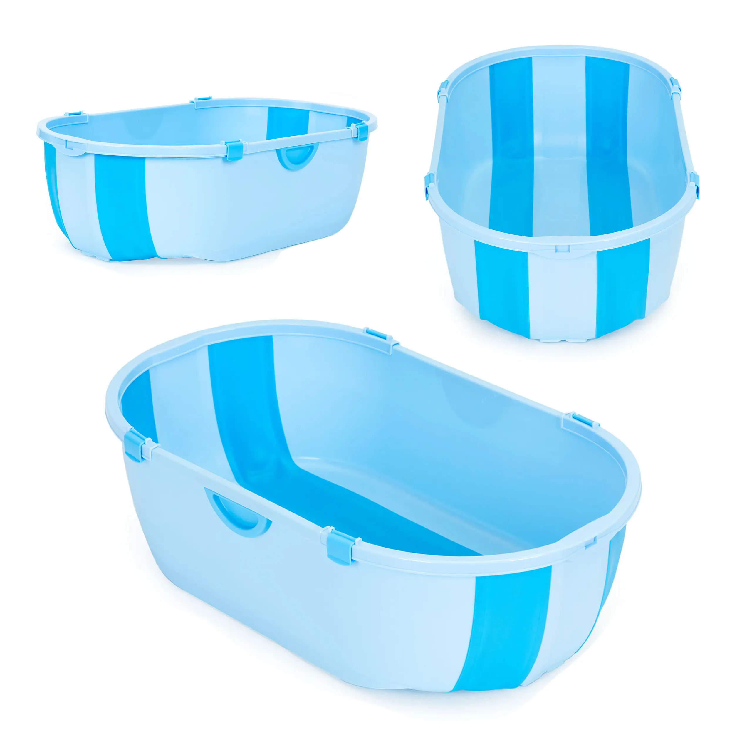 Wanienka dla dzieci wanna turystyczna składana odpływ niebieska ECOTOYS - Mama i dziecko