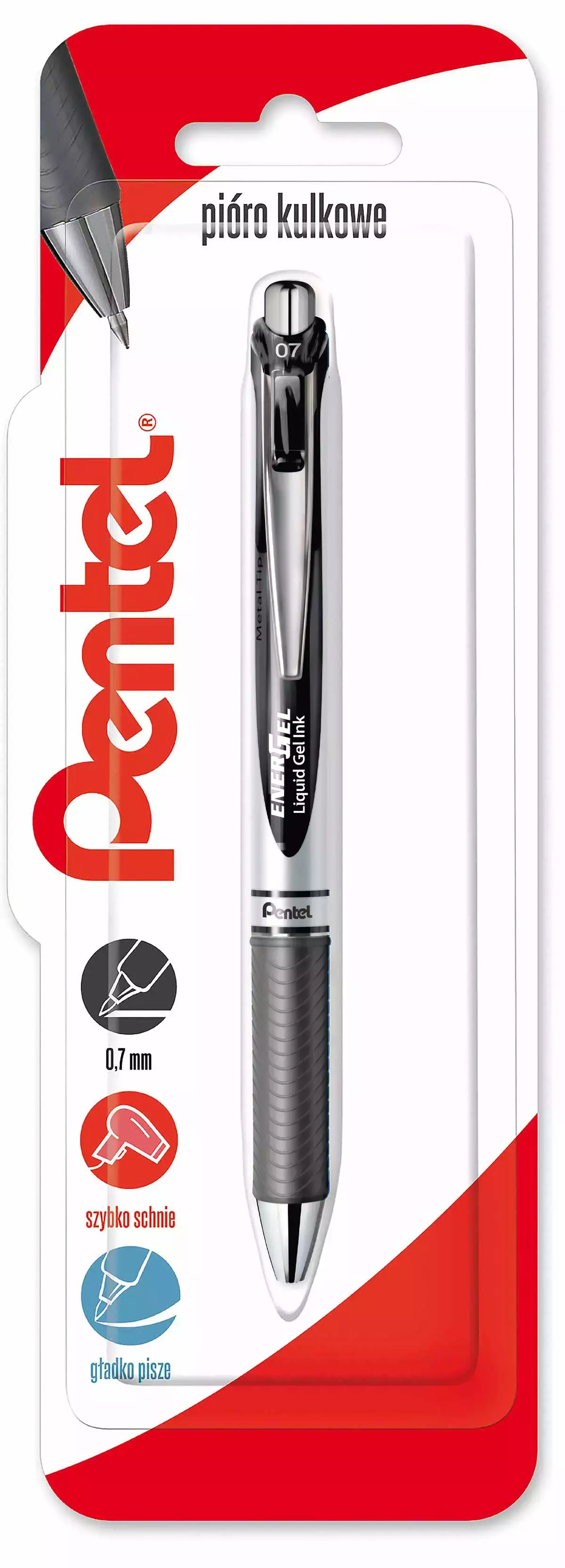 Pióro kulkowe 0,7 mm EnerGel BL77 czarne 1 szt. - Papiernicze i szkolne