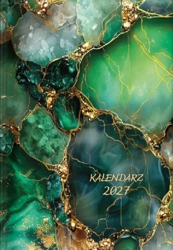 Kalendarz dzienny 2027 A5 marmur zielony - Książki