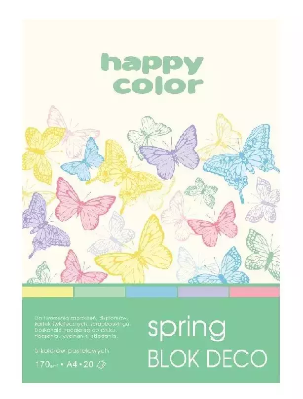 Blok A5/20K Deco Spring 170g HAPPY COLOR - Papiernicze i szkolne