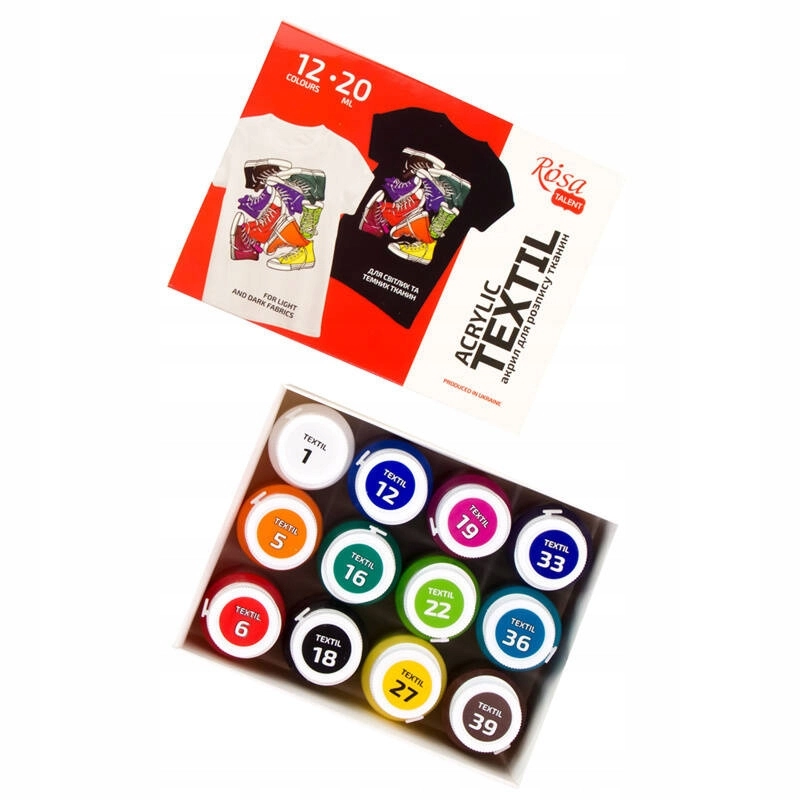 Farby do tkanin Style Rosa Talent 12x20ml Zestaw farb 12 kolorów - Papiernicze i szkolne
