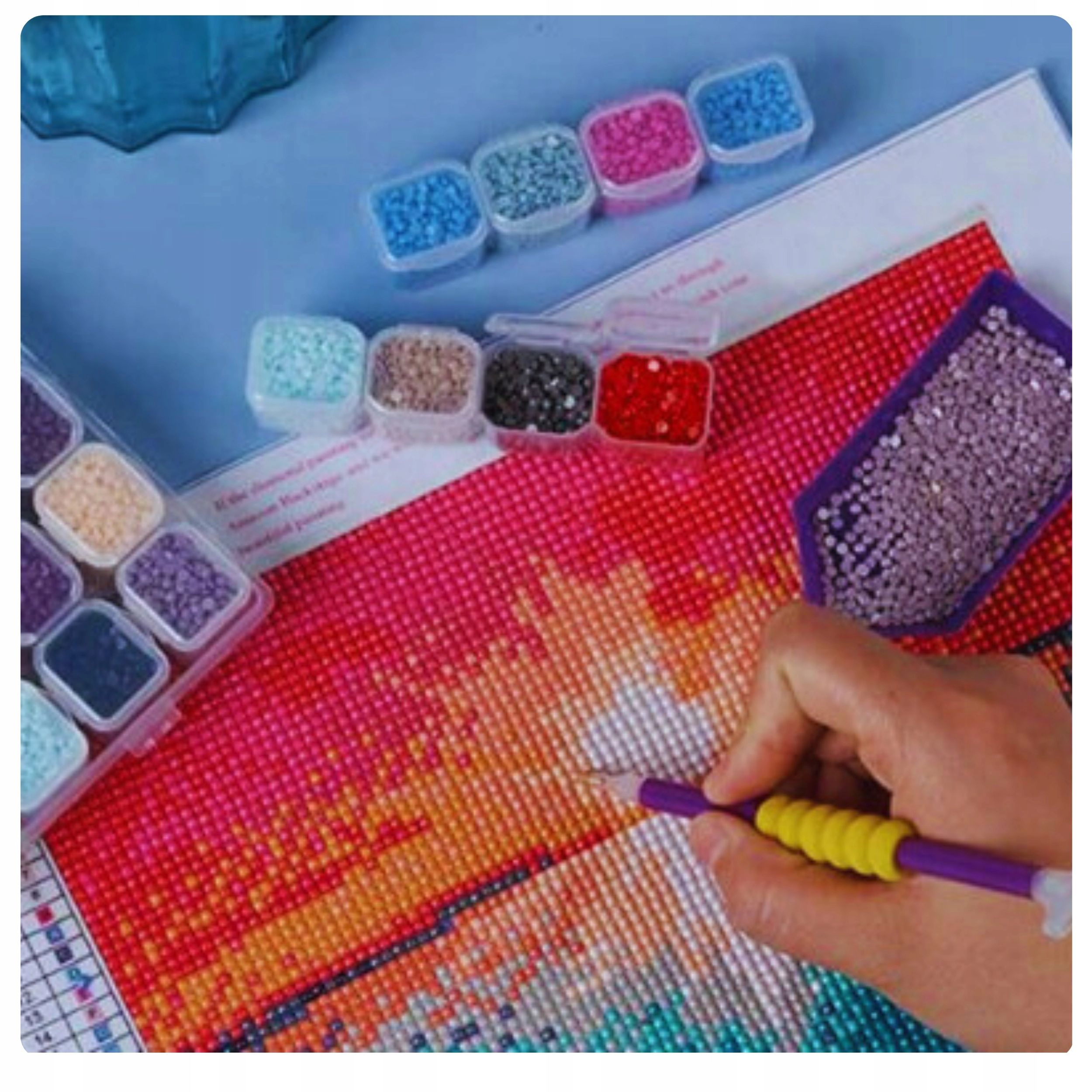 HAFT DIAMENTOWY KONIE KOŃ W GALOPIE DIAMOND PAITING MOZAIKA 30x40 - Zabawki