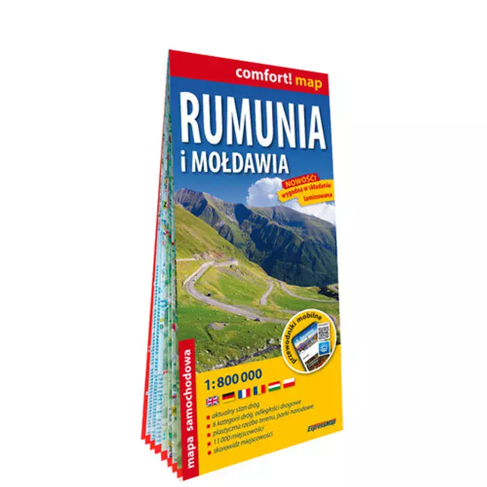 Rumunia i Mołdawia. Laminowana mapa samochodowo-turystyczna, 1:800 000 - Książki