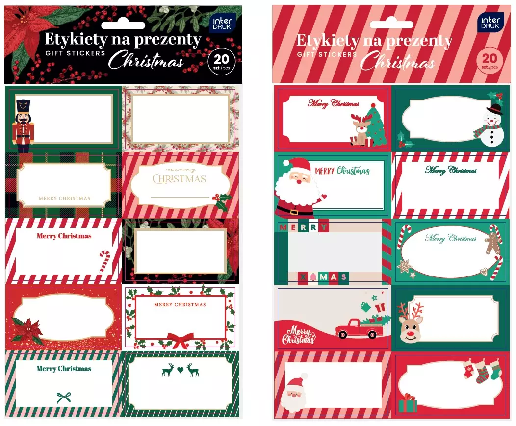 Naklejki Na Prezent Christmas Int Op20szt Fol - Papiernicze i szkolne