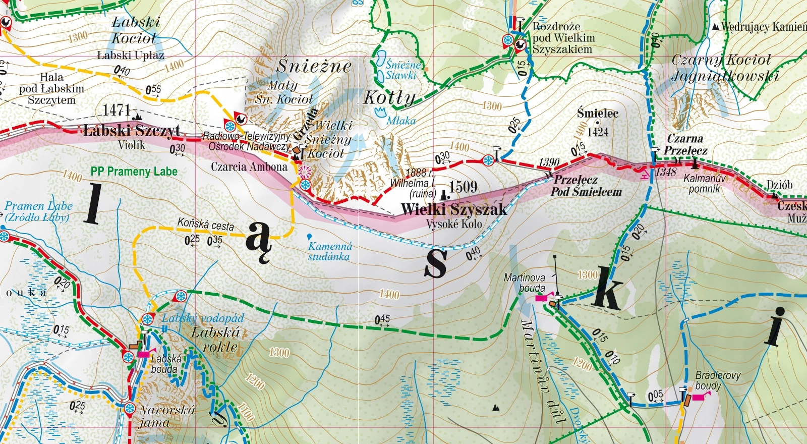 Karkonosze; laminowana mapa turystyczna 1:30 000 - Książki