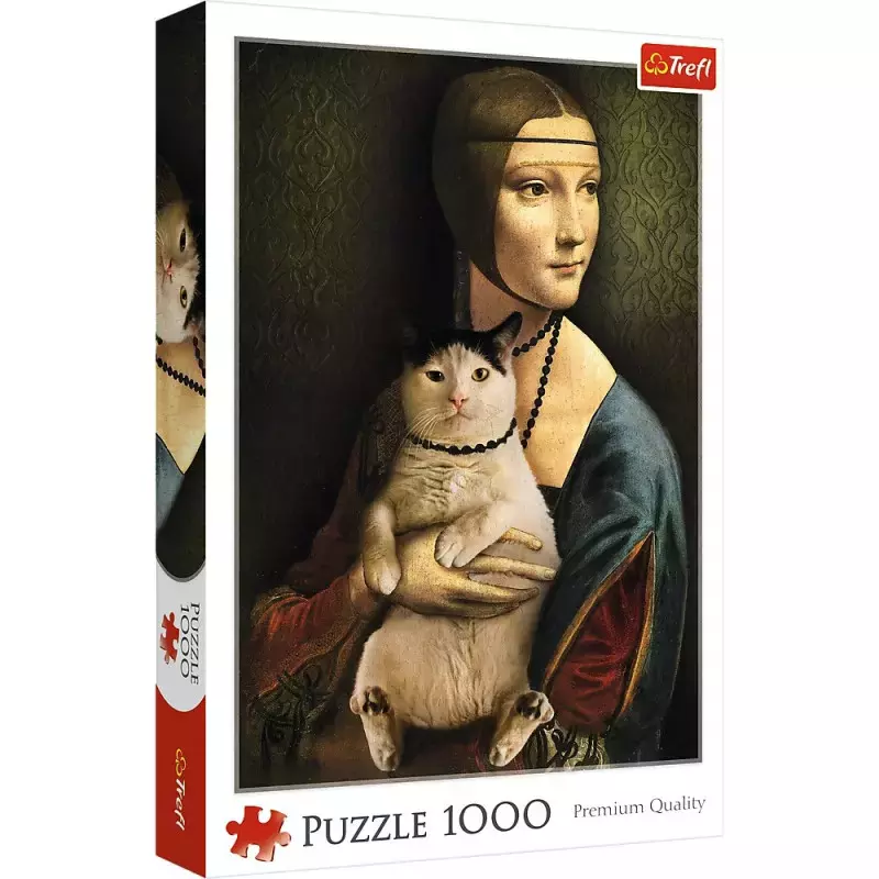 Puzzle 1000 elementów. Dama z kotem - Puzzle