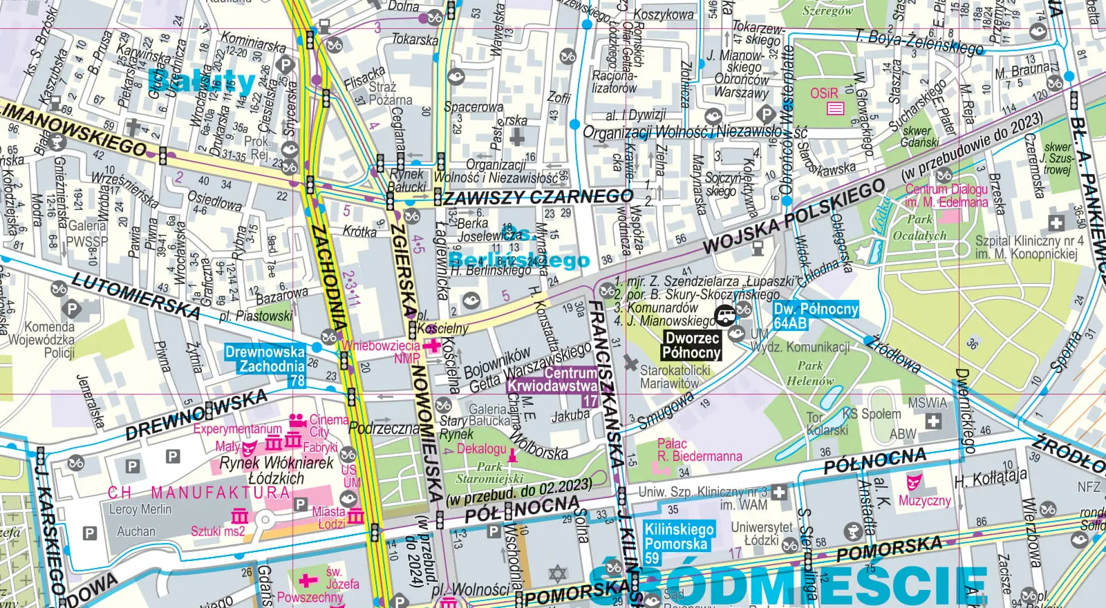 Łódź. Plan miasta papierowy, 1:22 000 - Książki